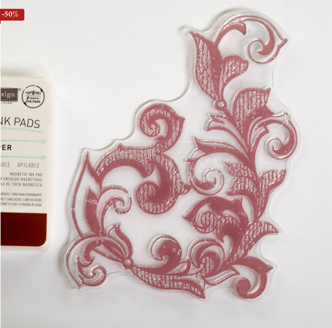 Decor Stamp - Elegant Scrolls | 1 pc, 12”x12” | Reduced Price | Redesign with Prima