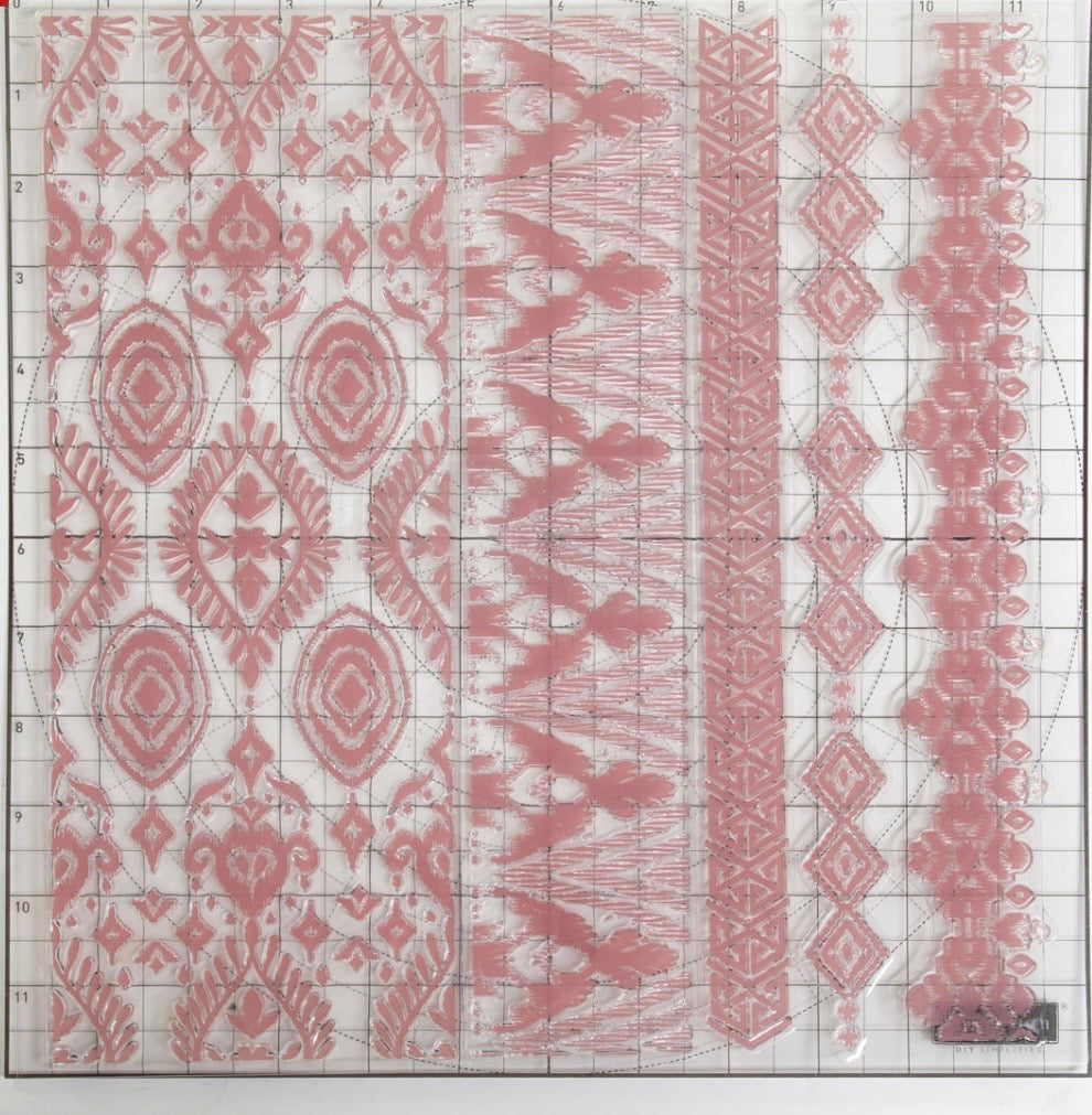 Decor Stamp - Elemental Borders | 1 pc, 12”x12” | Reduced Price | Redesign with Prima