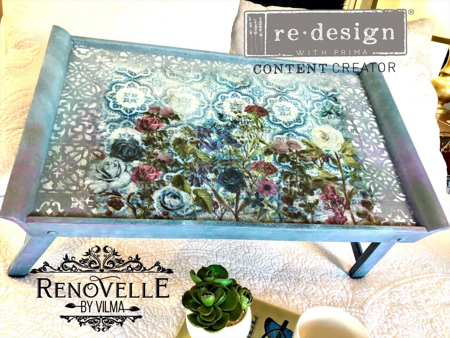 A3 Decoupage Rice Paper - Moonlight Garden | 1 sheet, 11.5"x16.25" | Redesign with Prima