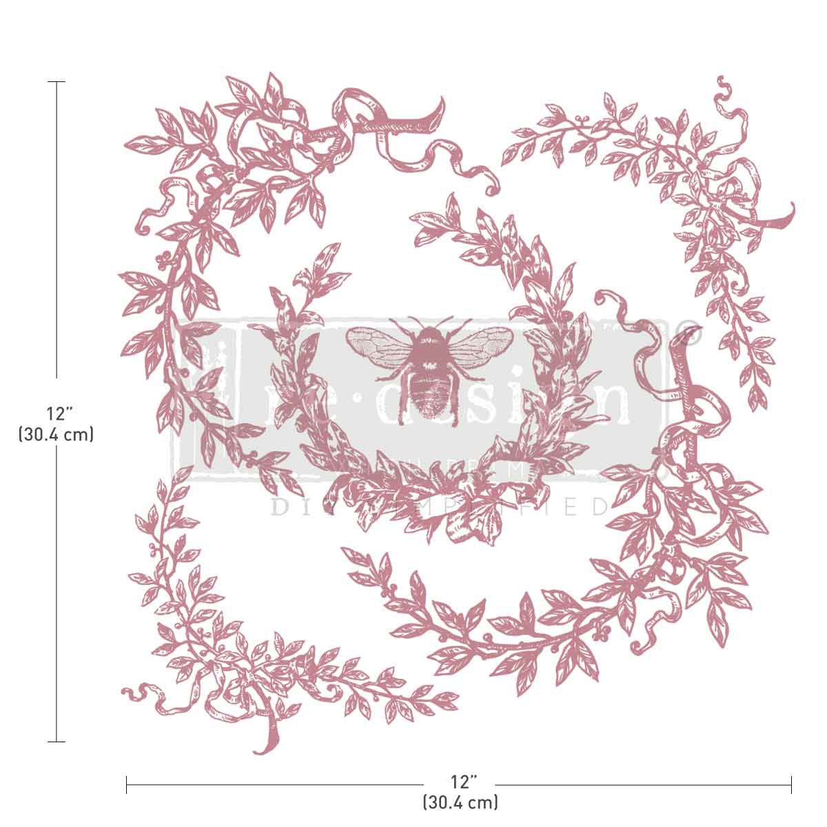 Decor Stamp - French Laurels | 1 pc, 12”x12” | Reduced Price | Redesign with Prima