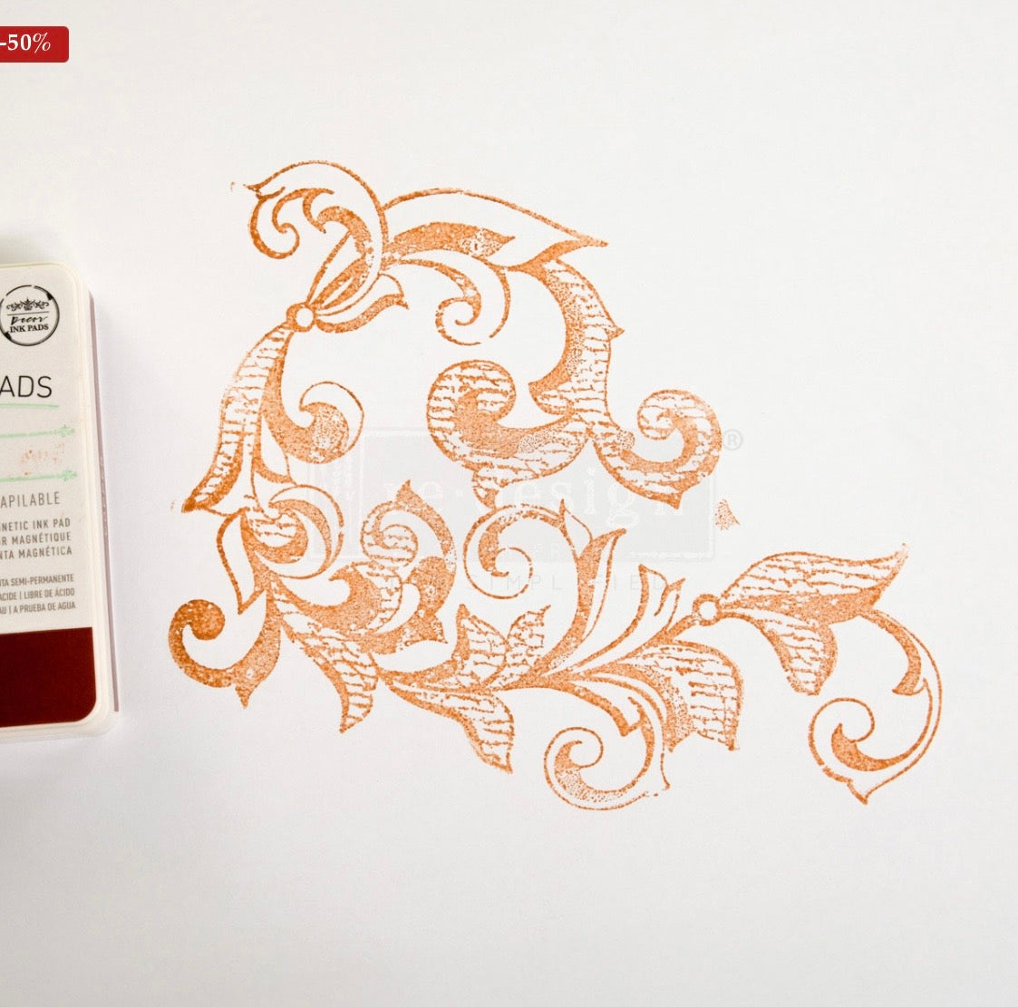Decor Stamp - Elegant Scrolls | 1 pc, 12”x12” | Reduced Price | Redesign with Prima