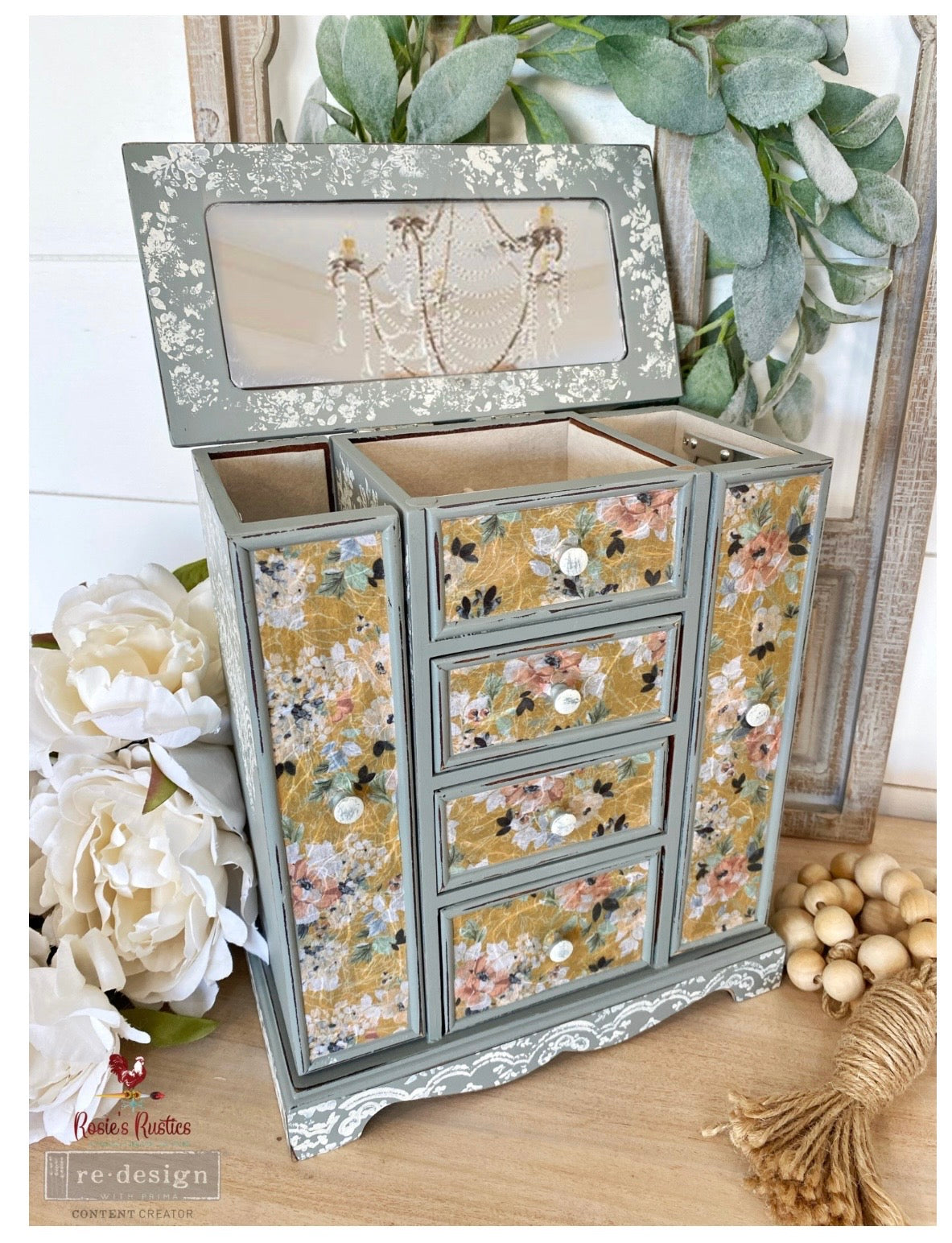 A3 Decoupage Rice Paper - Fleurette Dress | 1 sheet, 11.5"x16.25" | Redesign with Prima