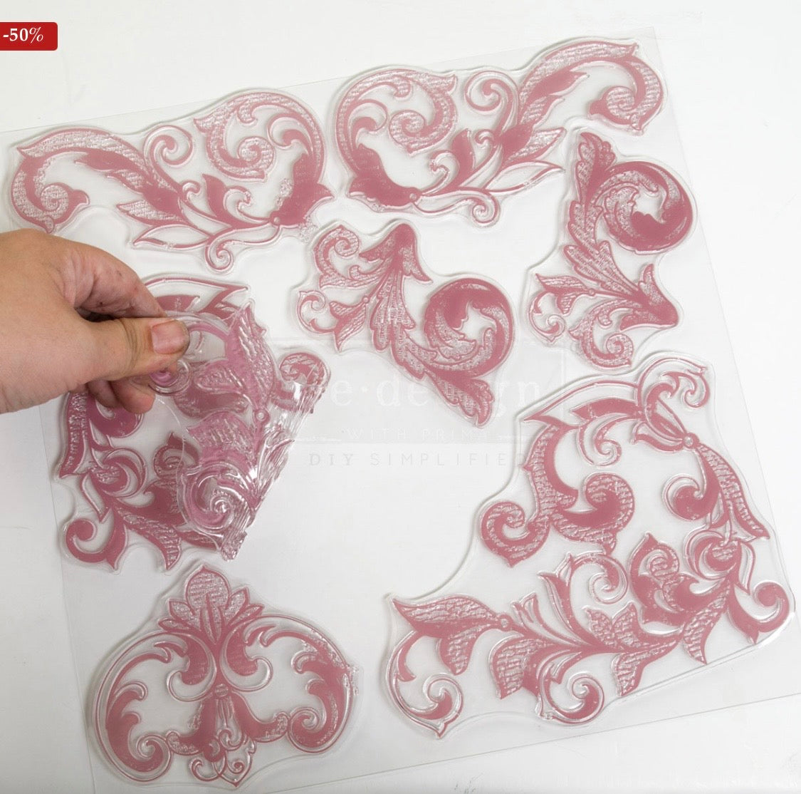 Decor Stamp - Elegant Scrolls | 1 pc, 12”x12” | Reduced Price | Redesign with Prima