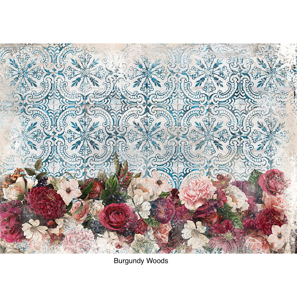 A3 Decoupage Rice Paper - Burgundy Woods | 1 sheet, 11.5"x16.25" | Redesign with Prima