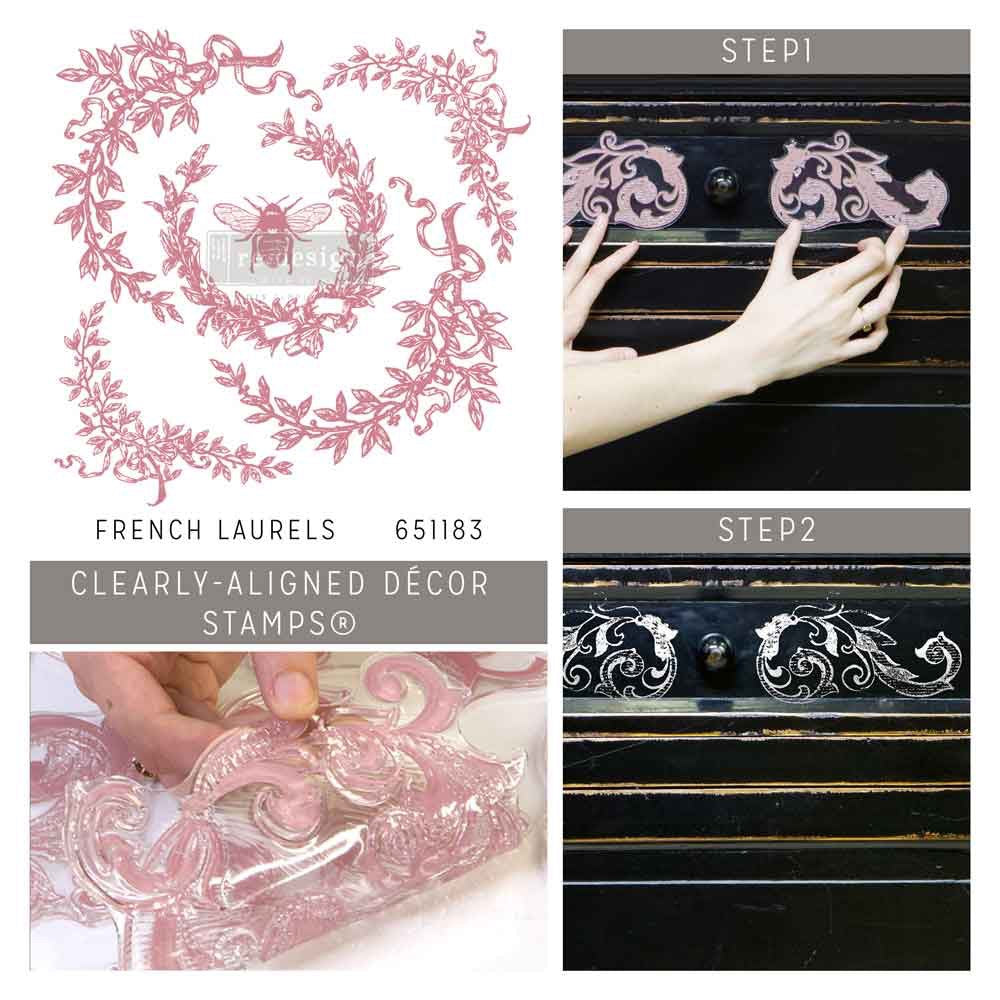 Decor Stamp - French Laurels | 1 pc, 12”x12” | Reduced Price | Redesign with Prima