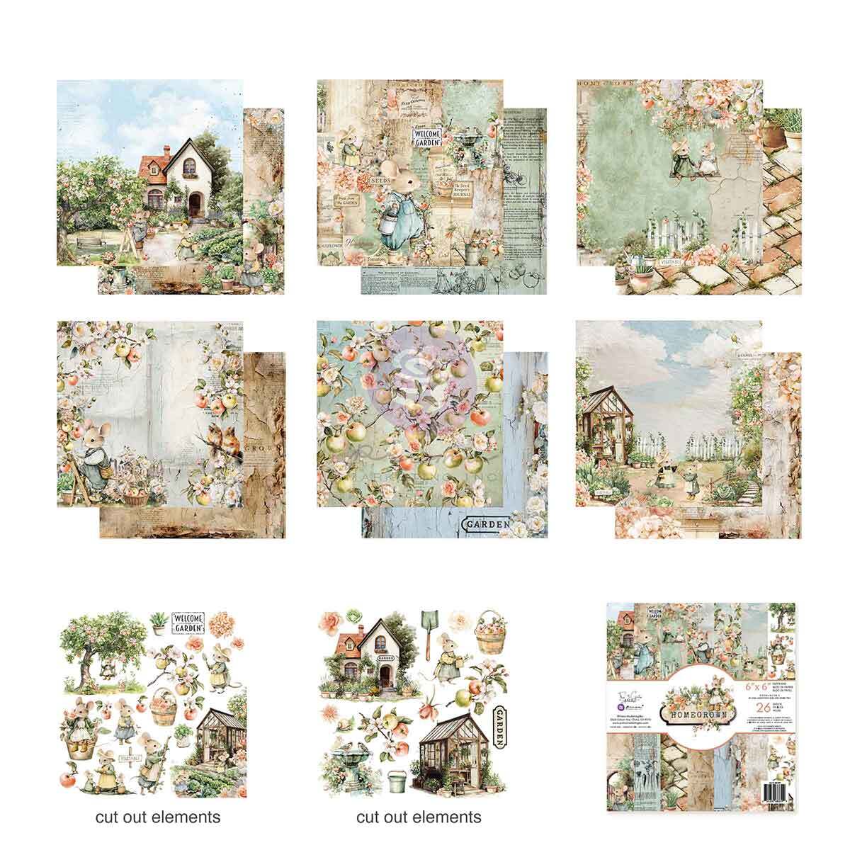 Homegrown Collection - 12x12 Paper Pad, 14 sheets | Three Girls Tale | Prima Marketing Inc