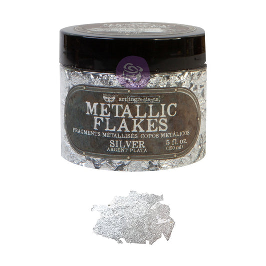 Metallic Flakes - Silver | Art Ingredients | 1 jar | Prima Marketing, Inc.