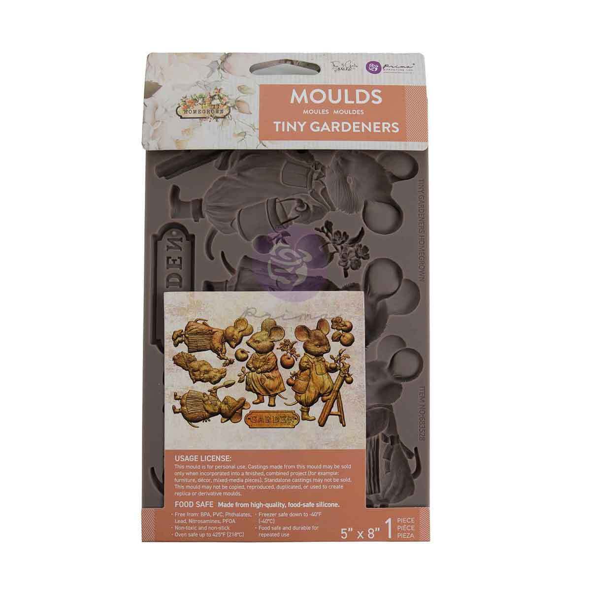 Homegrown Decor Collection Mould® - Tiny Gardeners | 5x8” | Three Girls Tale | Prima Marketing Inc