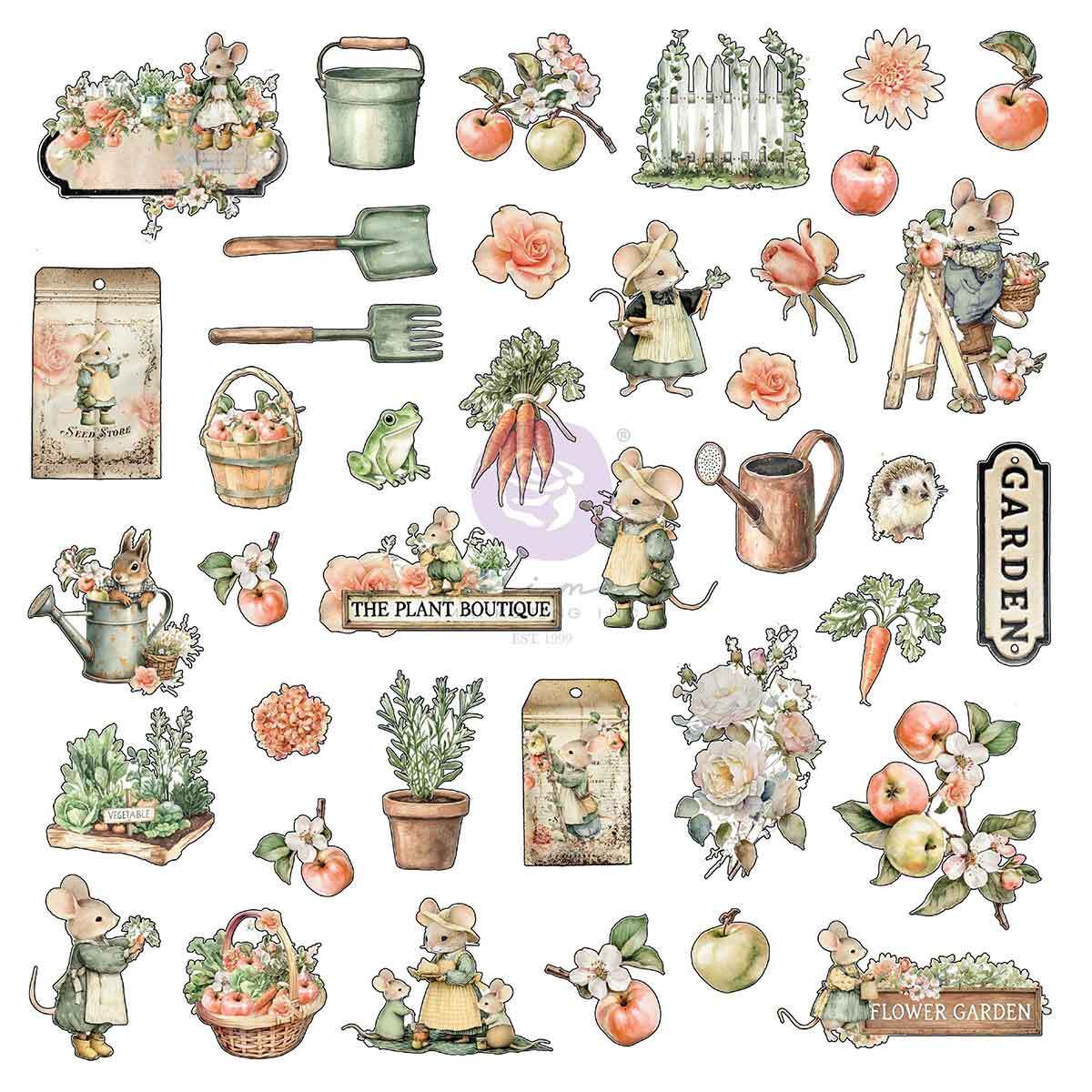 Homegrown Collection - Ephemera , 78 pcs | Three Girls Tale | Prima Marketing Inc