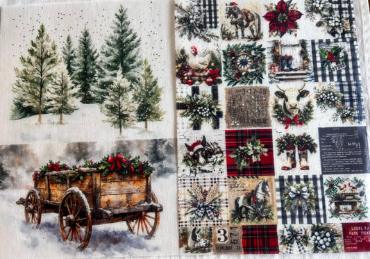 A4 Decoupage Fiber Pack - Farmhouse Frost