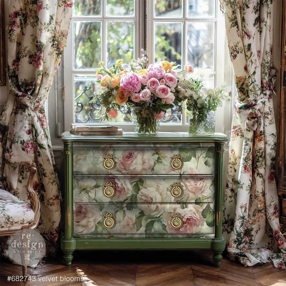 A1 Decoupage Fiber - Velvet Bloom | 1 sheet, 23.4 x 33.1” | Redesign with Prima