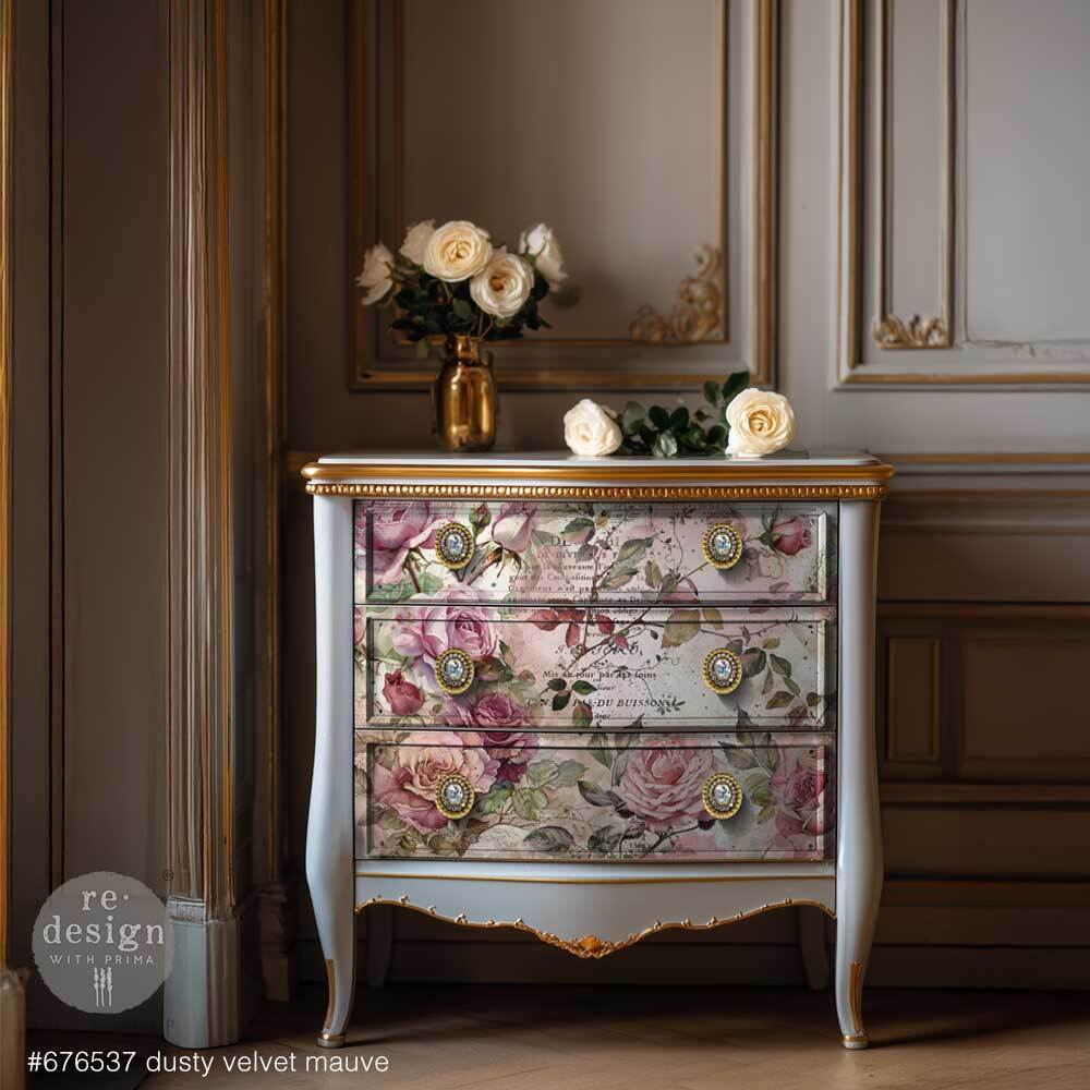 Double Delight Decoupage Fiber Set - Dusty Velvet Mauve | 2 sizes | Redesign with Prima