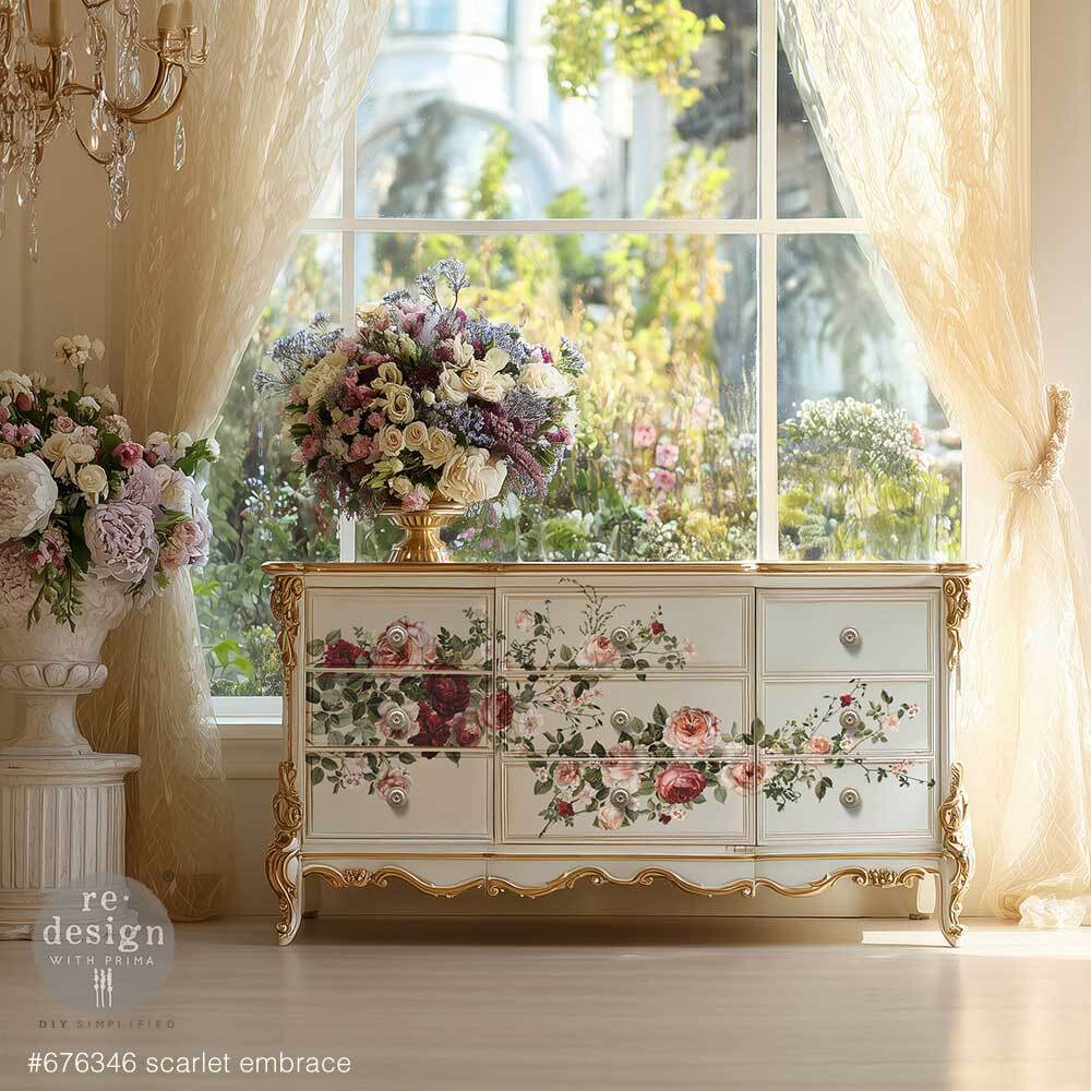 Large Decor Transfers® - Scarlet Embrace | 24” x 35” | Redesign with Prima