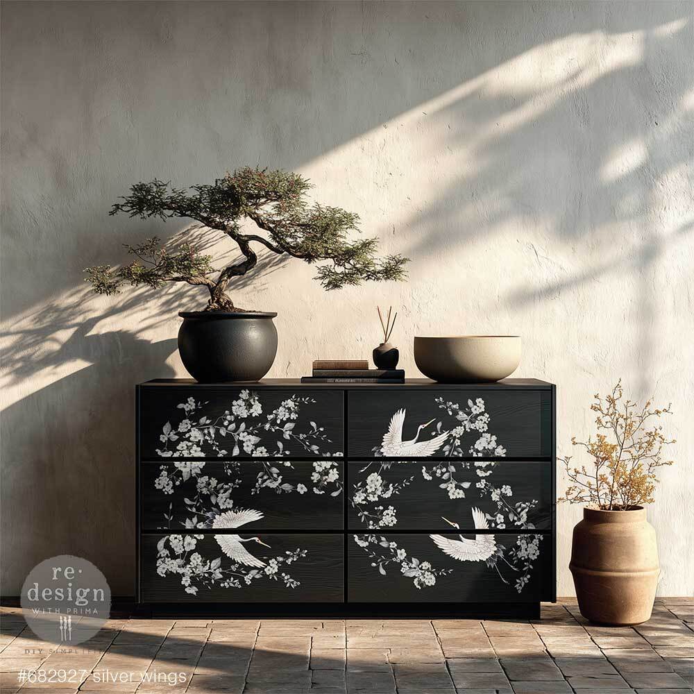Large Decor Transfers® - Silver Wings | 24” x 35” | Redesign with Prima