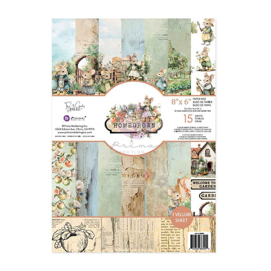 Homegrown Collection - 6x8 Paper Pad | Three Girls Tale | Prima Marketing Inc