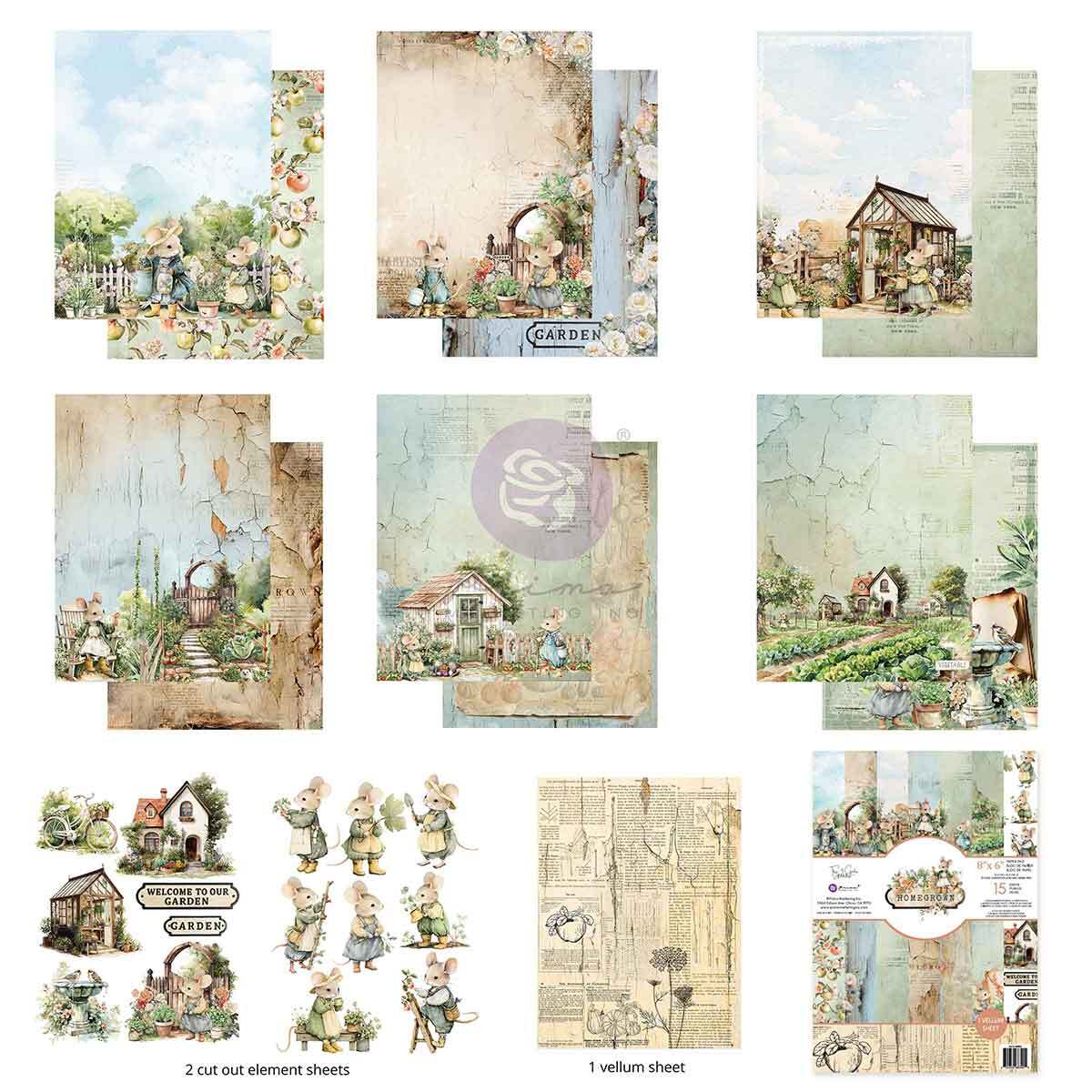 Homegrown Collection - 6x8 Paper Pad | Three Girls Tale | Prima Marketing Inc