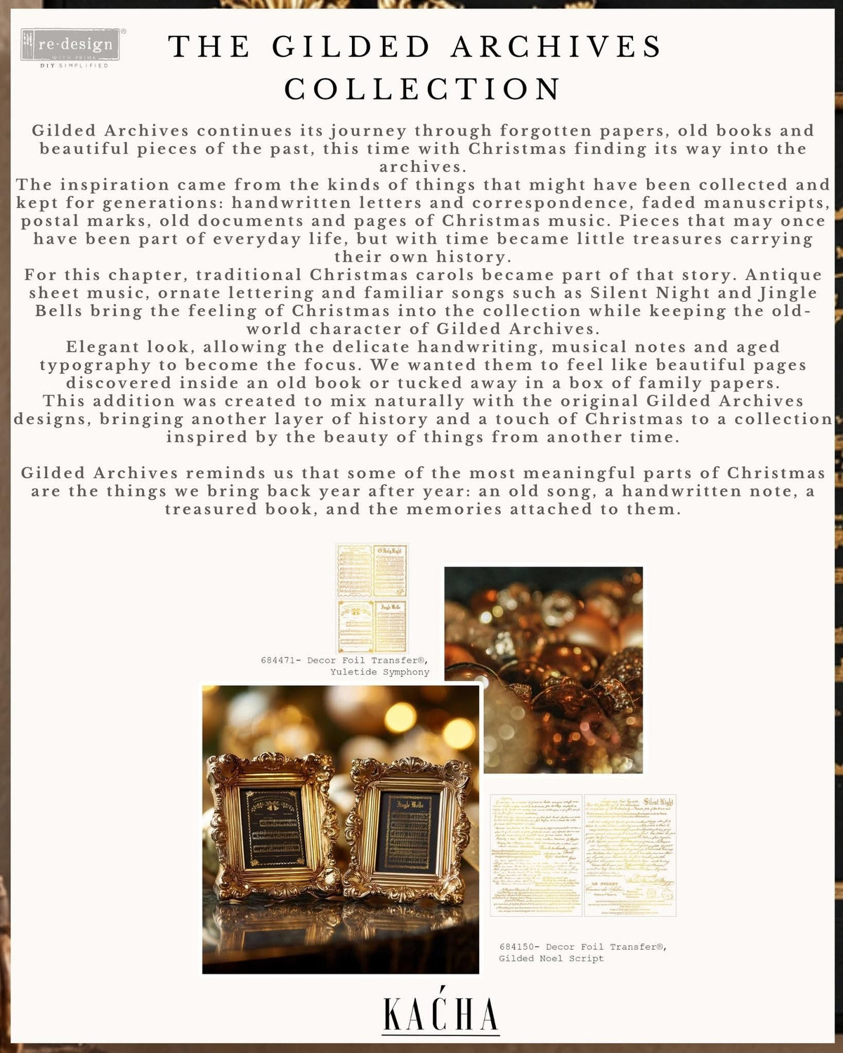 Middy Foil Transfers® Kacha - Gilded Noel Script | NEW! | Redesign with Prima