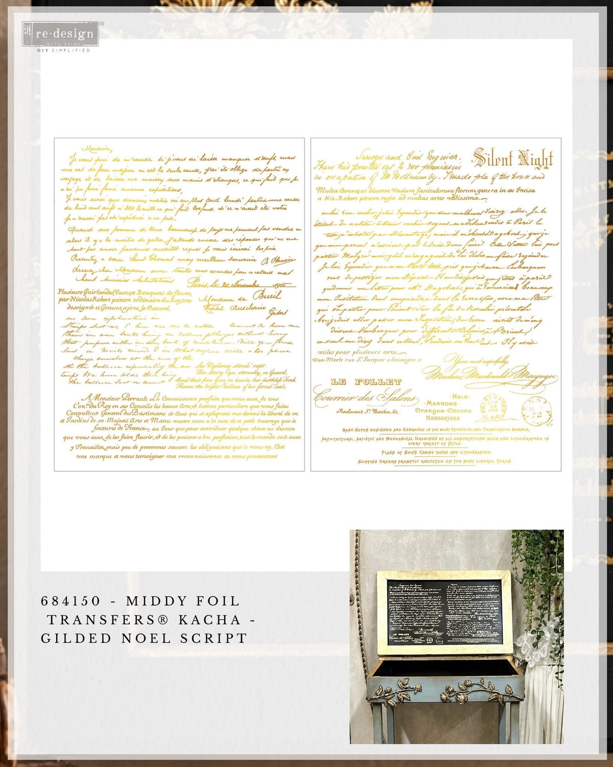 Middy Foil Transfers® Kacha - Gilded Noel Script | NEW! | Redesign with Prima