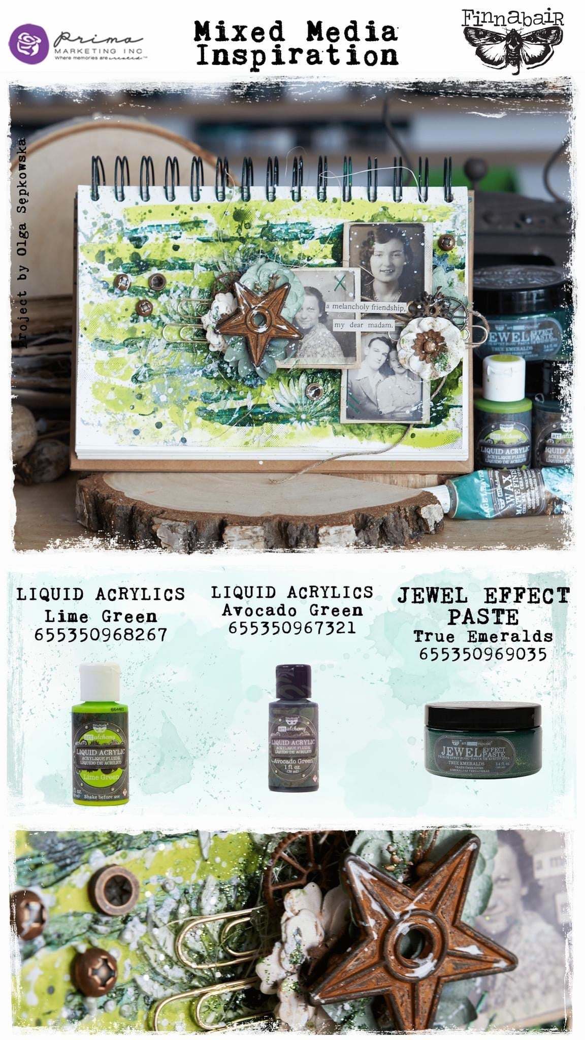 Liquid Acrylic Paint - Avocado Green | Finnabair | 30ml | Redesign with Prima