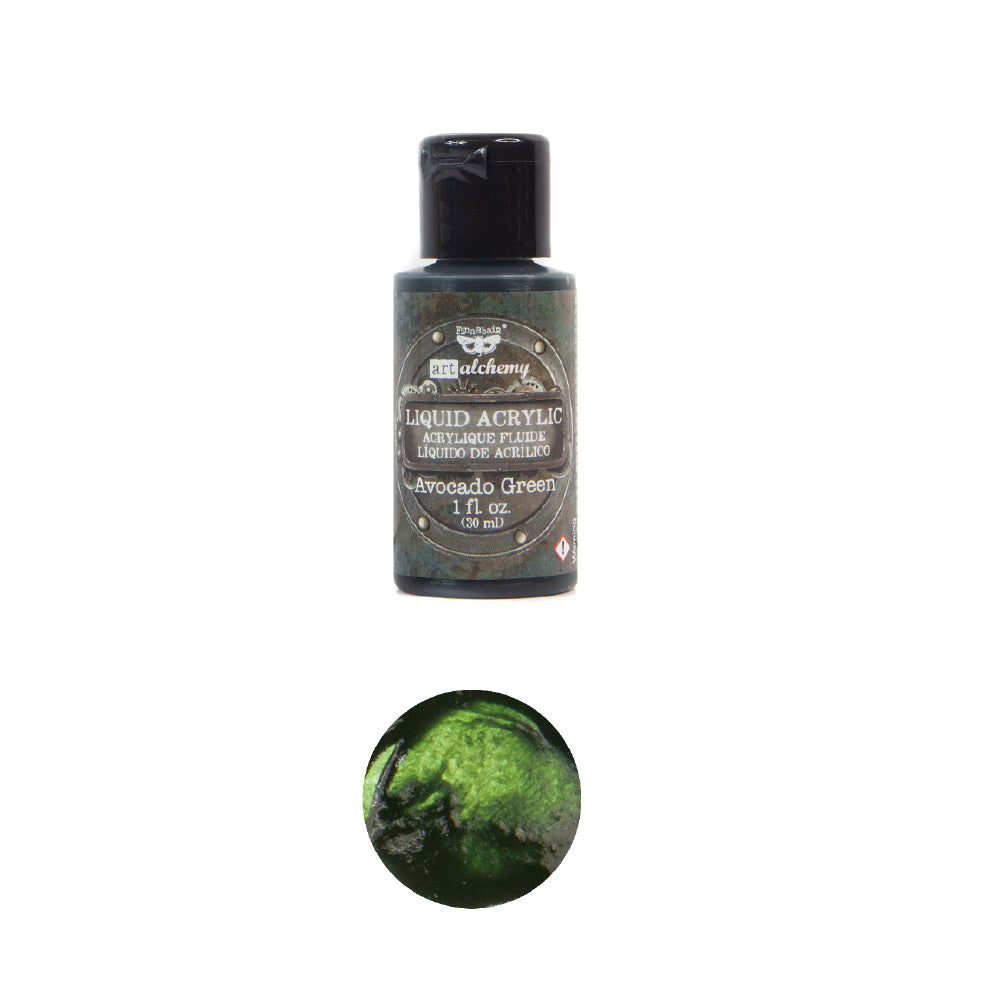 Liquid Acrylic Paint - Avocado Green | Finnabair | 30ml | Redesign with Prima