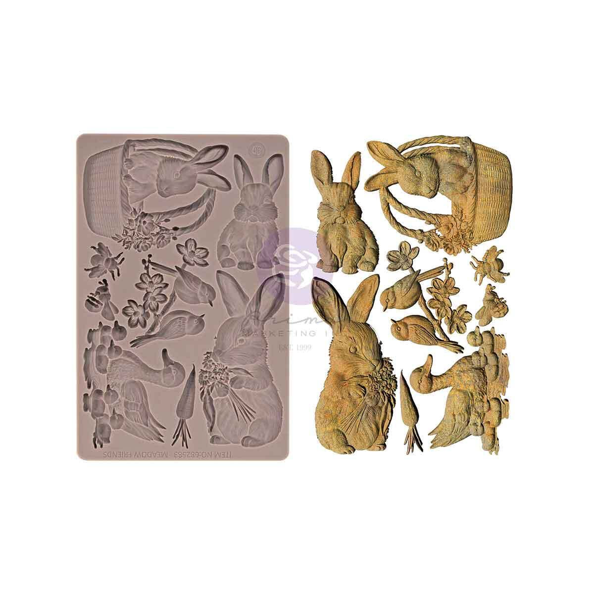 Among the Wildflowers Decor Collection Mould® - Garden Friends | 5x8” | Three Girls Tale | Prima Marketing Inc