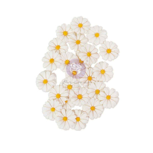 Among the Wildflowers Collection Flowers - White Meadow, 24 pcs | Three Girls Tale | Prima Marketing Inc