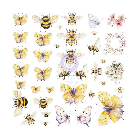 Among the Wildflowers Collection - Ephemera Vellum - Spring Wings, 76 pcs | Three Girls Tale | Prima Marketing Inc
