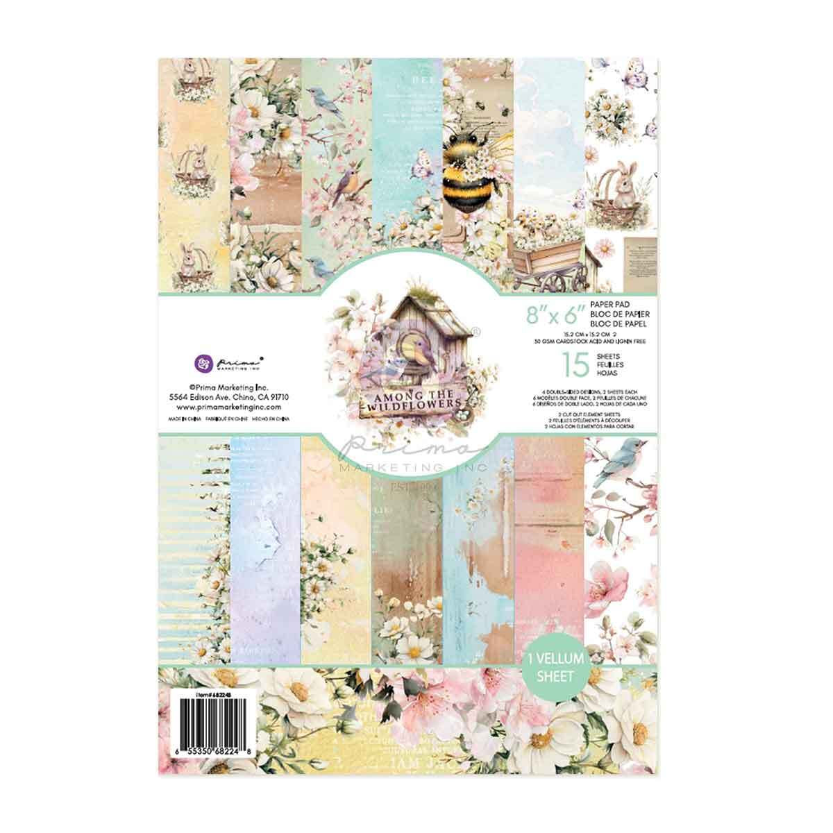 Among the Wildflowers Collection - 6x8 Paper Pad | Three Girls Tale | Prima Marketing Inc