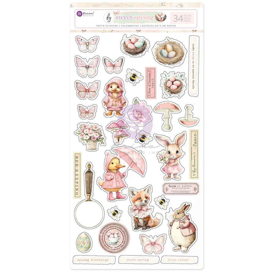 Sweet Spring Collection Sticker Sheet | 34 pcs | Frank Garcia | Prima Marketing Inc