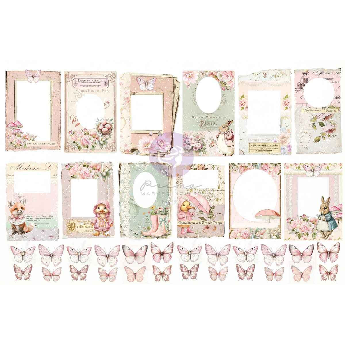 Sweet Spring Collection Ephemera - Butterflies and Frames | 72 pcs with foil accents | Frank Garcia | Prima Marketing Inc