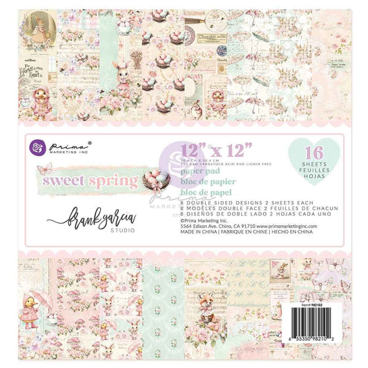 Sweet Spring Collection 12”x12” Paper Pad | 16 sheets | Frank Garcia | Prima Marketing Inc