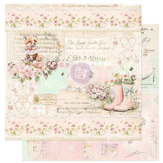 Sweet Spring Collection Scrapbook Paper - Spring Melody | 1 sheet, 12 x 12 | Frank Garcia | Prima Marketing Inc