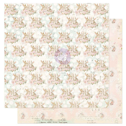 Sweet Spring Collection Scrapbook Paper - Bunny Hugs | 1 sheet, 12 x 12 | Frank Garcia | Prima Marketing Inc
