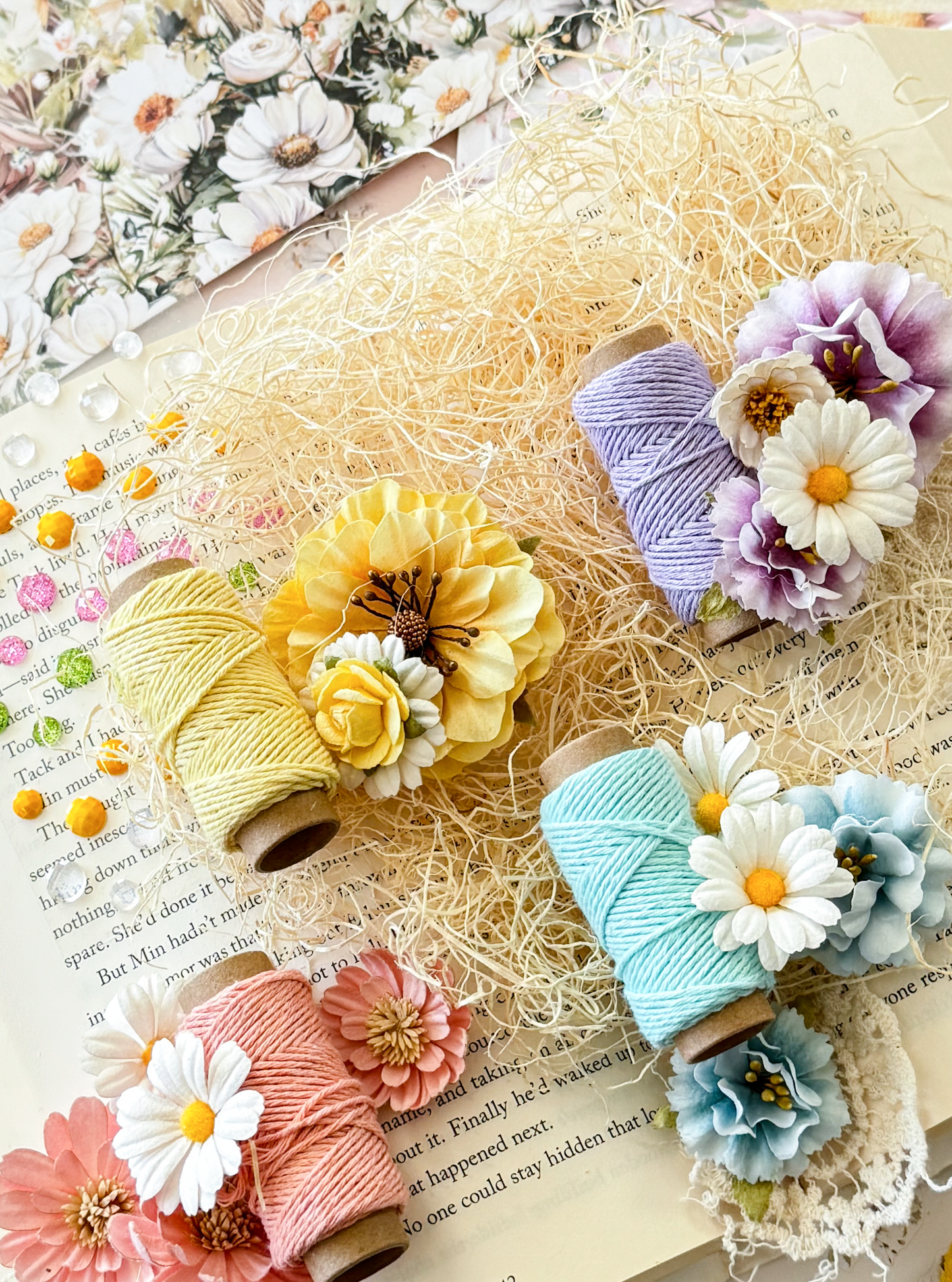 Among the Wildflowers Collection Flowers - Garden Notes, 37 pcs | Three Girls Tale | Prima Marketing Inc