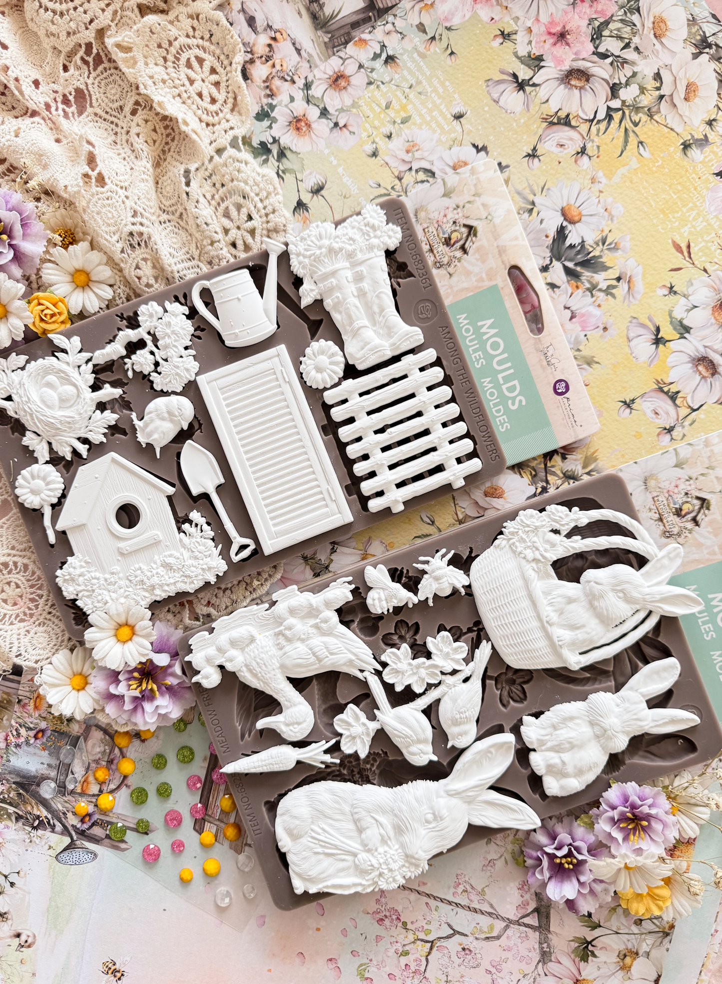 Among the Wildflowers Decor Collection Mould® - Spring Tales | Three Girls Tale | Prima Marketing Inc