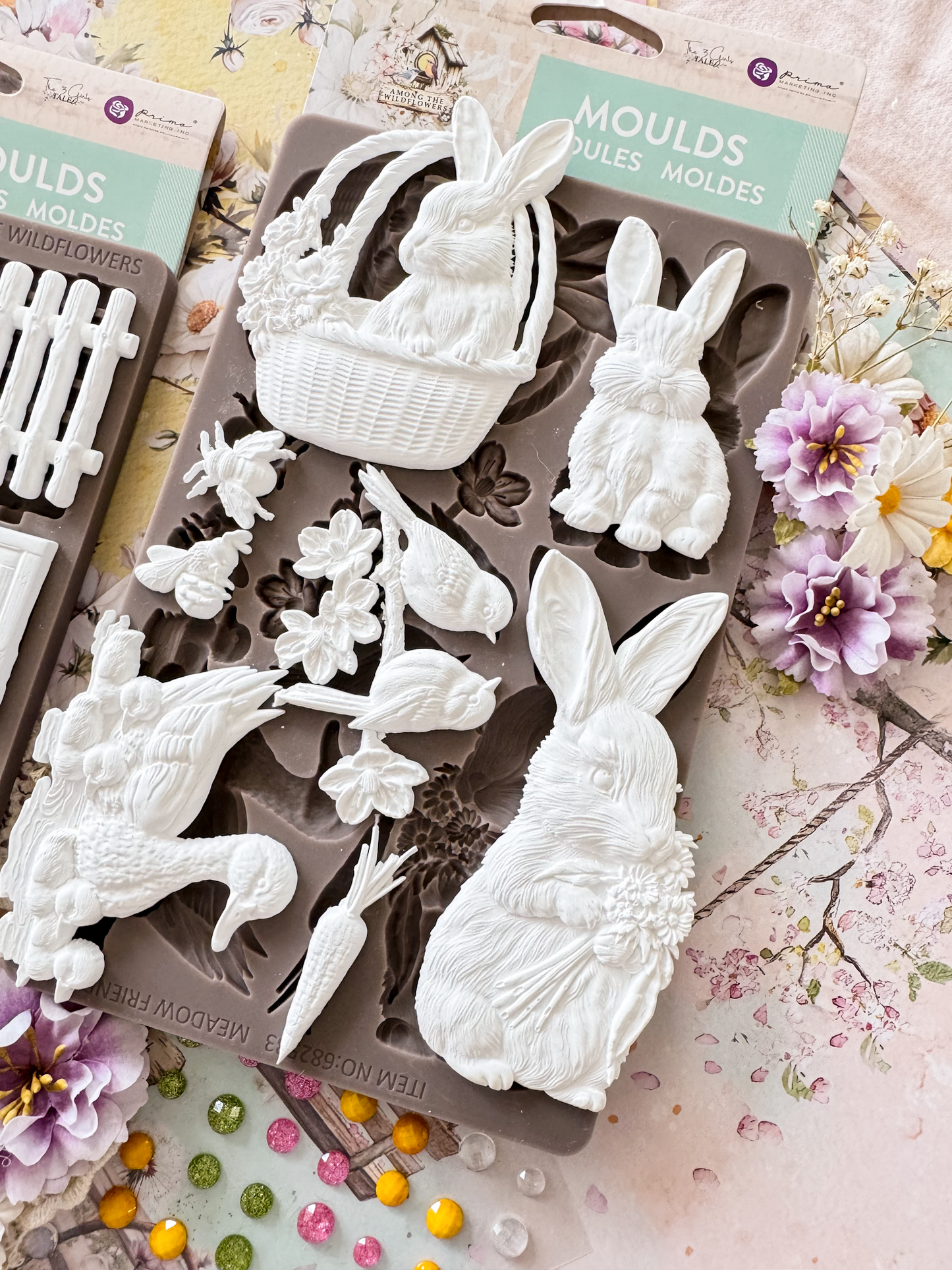 Among the Wildflowers Decor Collection Mould® - Garden Friends | 5x8” | Three Girls Tale | Prima Marketing Inc