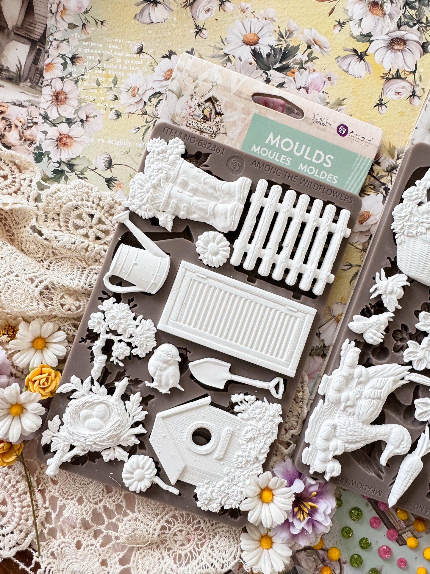Among the Wildflowers Decor Collection Mould® - Spring Tales | Three Girls Tale | Prima Marketing Inc