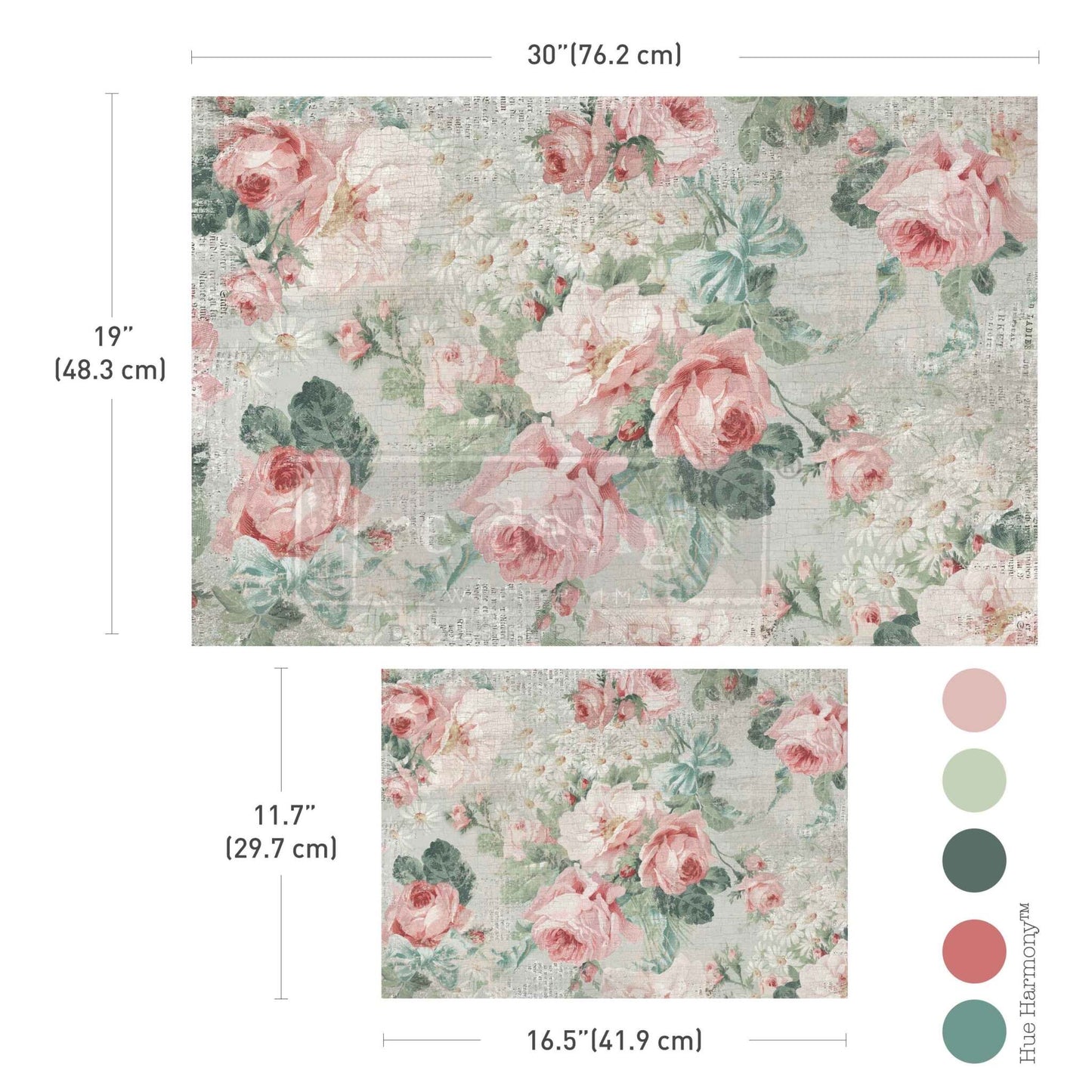 Double Delight Decoupage Fiber Paper Set - Pink Blossom Bliss | 2 sizes | Redesign with Prima