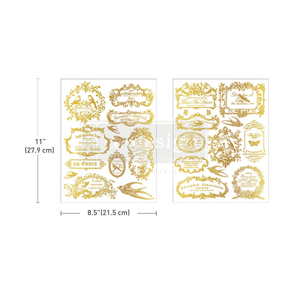 H2O Transfers Gold - Chant Du Matin | 8.5" x 11" | Redesign with Prima