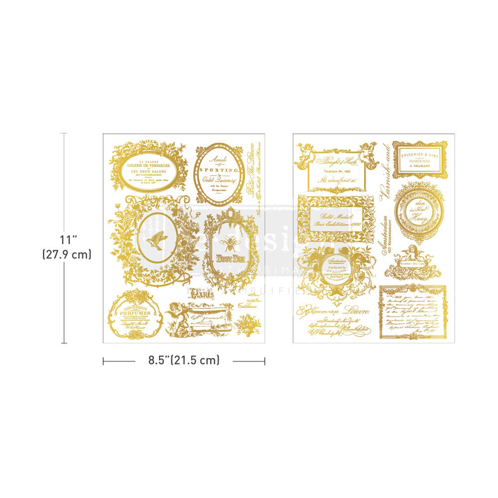 H2O Transfers Gold - Fleur De Minuit | 8.5" x 11.5" | Redesign with Prima
