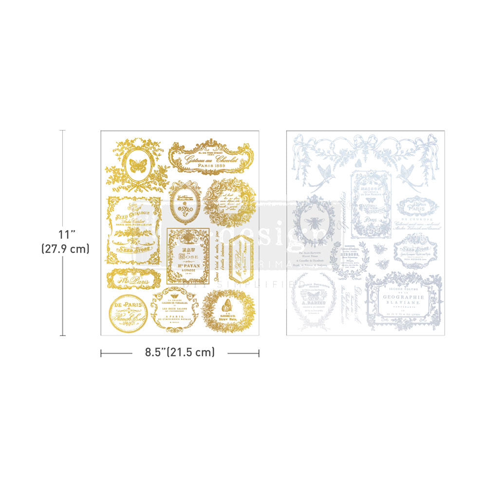 H2O Transfers Gold/Silver - ÉClat Du Matin | 8.5x11.5” | Redesign with Prima