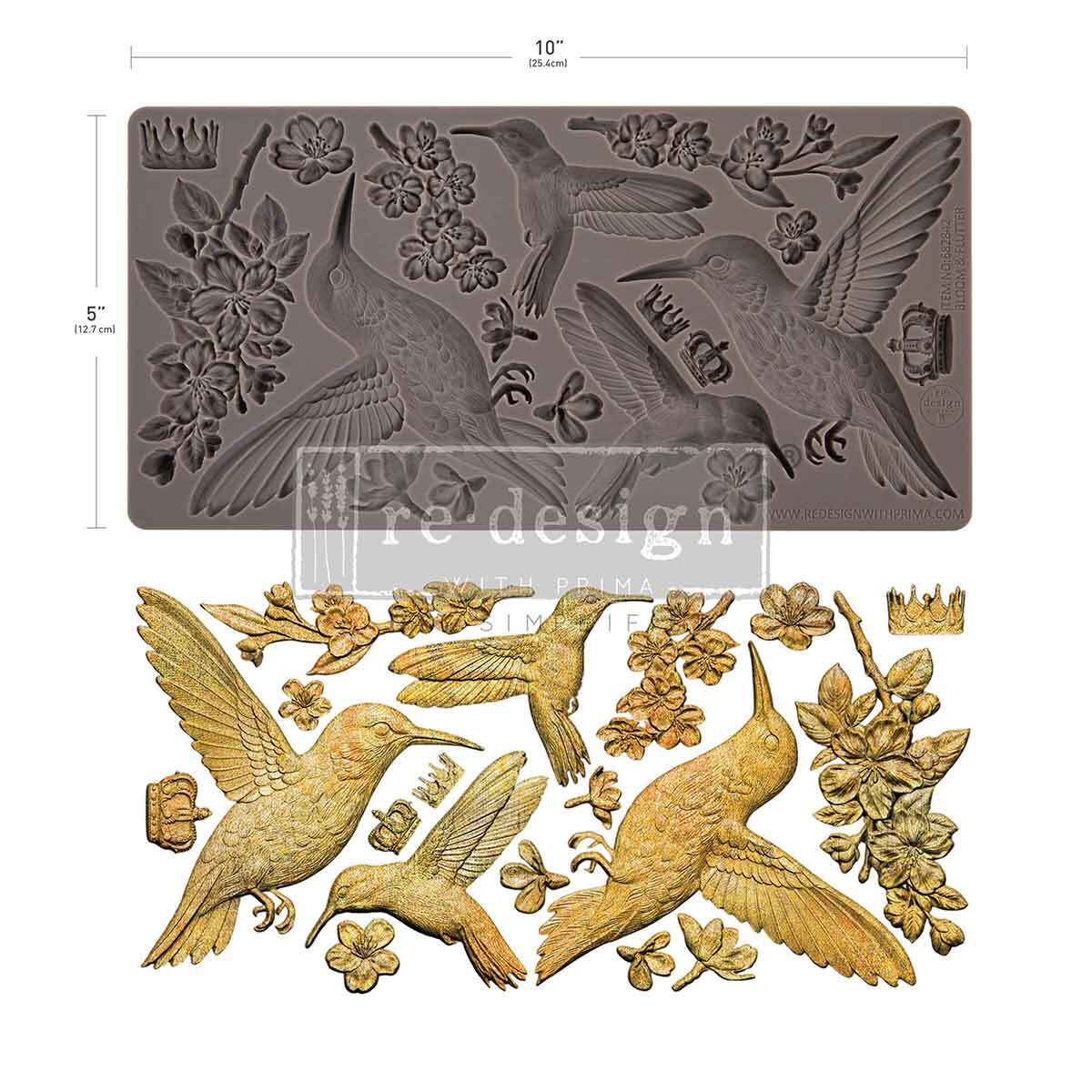 Decor Mould® - Bloom and Flutter | 5” x 10” x 8mm | Redesign with Prima