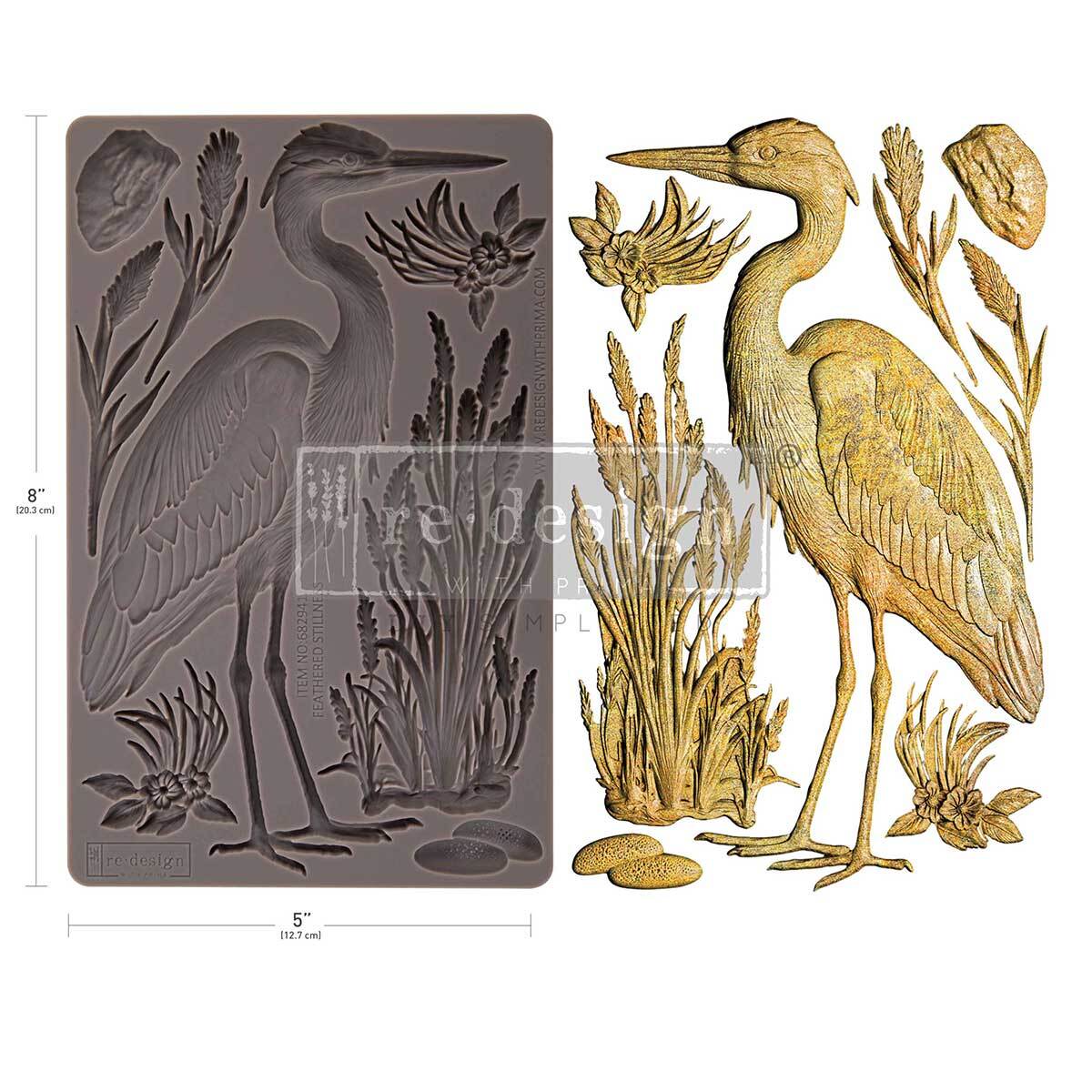 Decor Mould® - Feathered Stillness | 5” x 8” x 8mm | Redesign with Prima