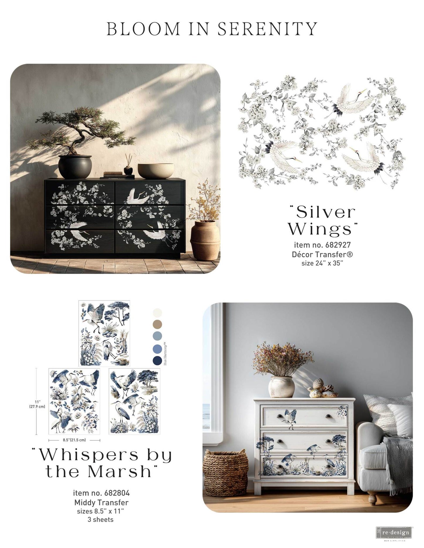Large Decor Transfers® - Silver Wings | 24” x 35” | Redesign with Prima
