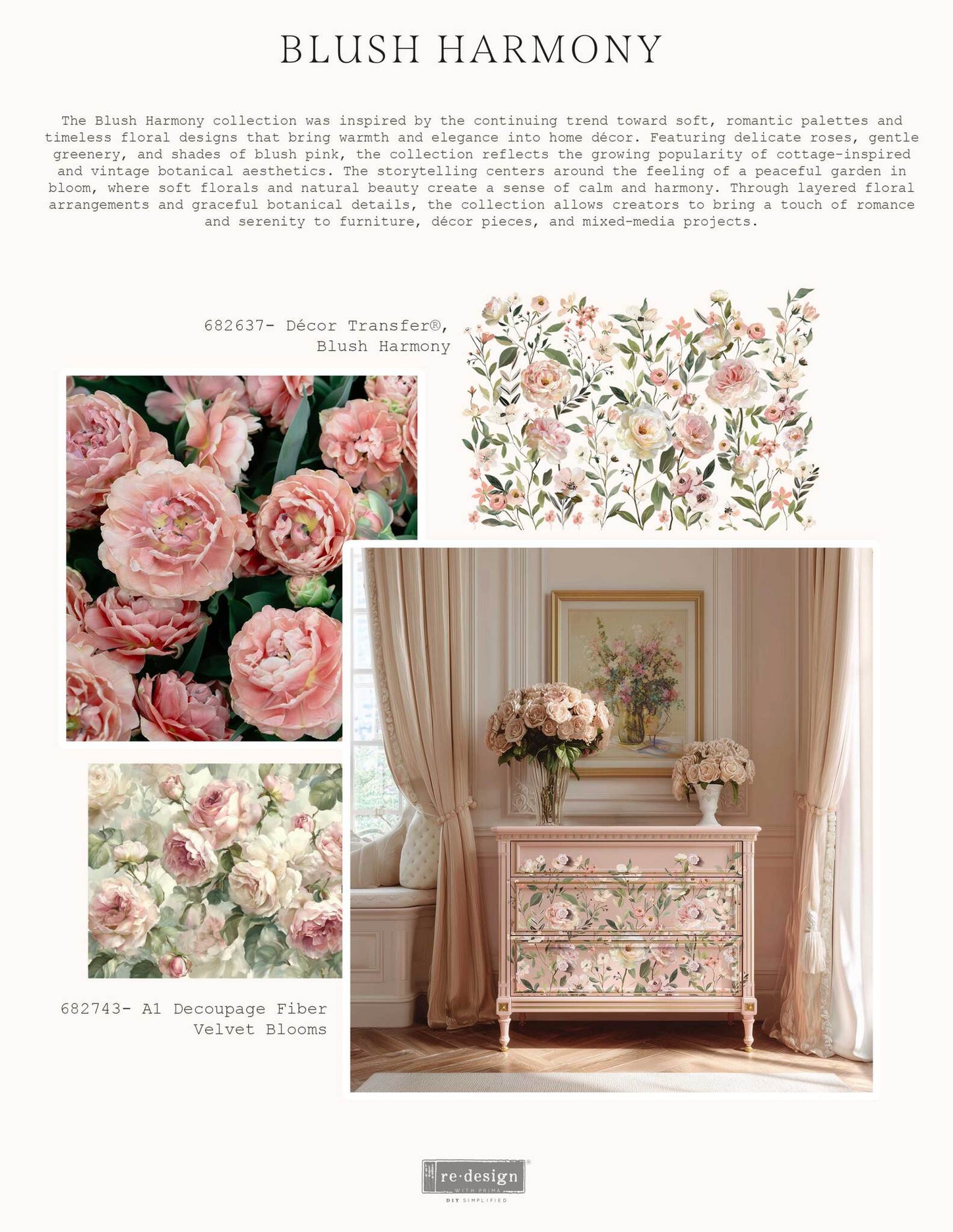 Large Decor Transfers® - Blush Harmony | 24” x 35” | Redesign with Prima