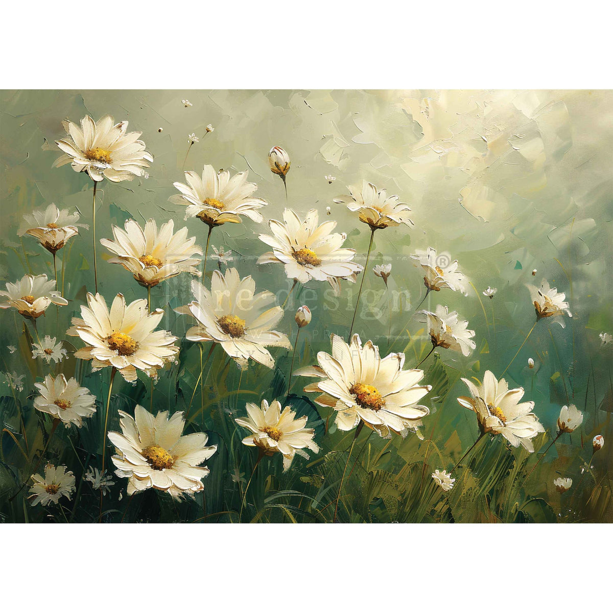 A3 Decoupage Fiber - Whispering Daisies | 11.7"x16.5" | Redesign with Prima