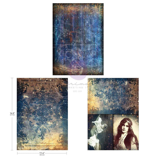 A3 Decoupage Fiber - Nightdreaming | 3 sheets, 11.7"x16.5" | Finnabair | Prima Marketing Inc