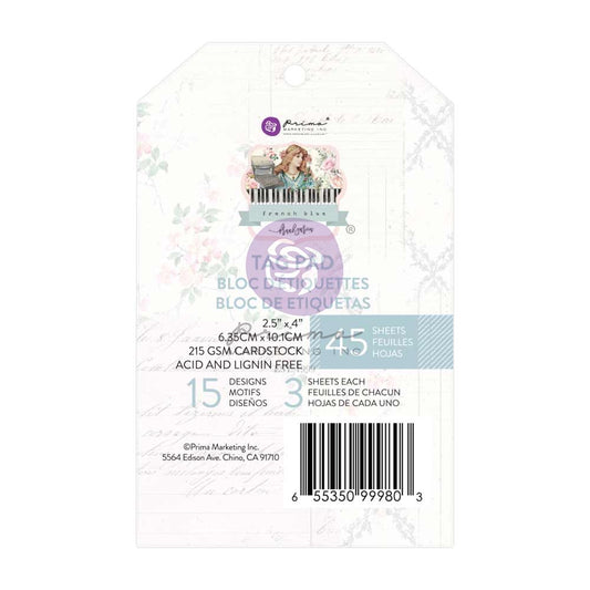 French Blue Collection 4”x6” Tag Pad | Frank Garcia | Prima Marketing Inc