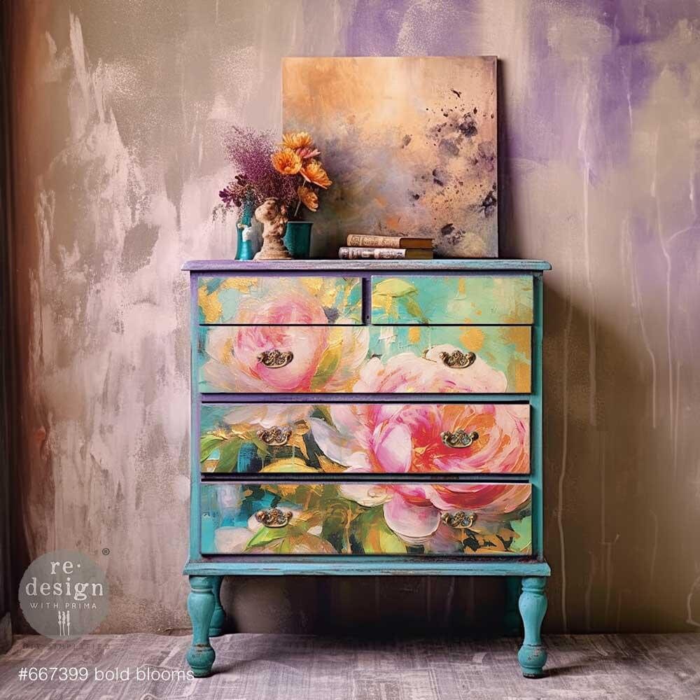 A1 Decoupage Fiber - Bold Blooms | 1 pc, 23.4”x33.1” | Redesign with Prima