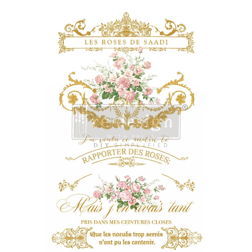 Large Decor Transfers® - Les Roses | Kacha | 2 pc, 24”x30” | Redesign with Prima